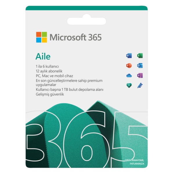 Microsoft 365 aile - elektronik lisans