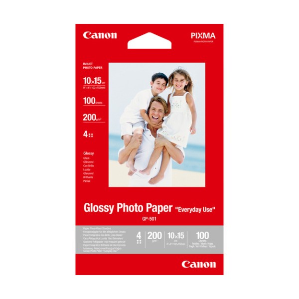 Canon gp-501 glossy photo paper 4x6 100sh 0775b003