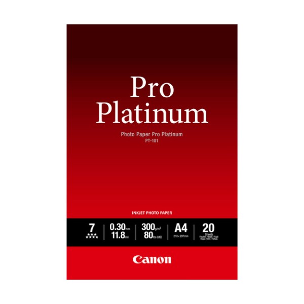 Canon pt-101 pro platinum photo paper a4 - 20 shee...