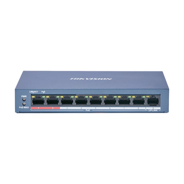 Hikvision ds-3e0109p-e/m(b) 8 port fast