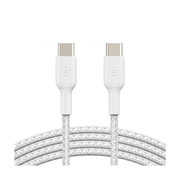 Belkin braıded type c-c 2.0 1m, wht, 2'li paket