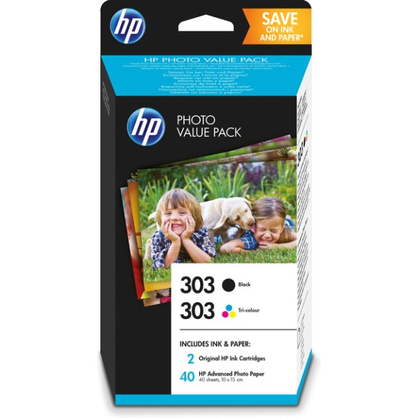 Hp 303 pvp bk cmy mürekkep kartuş + 40 sayfa hp ...